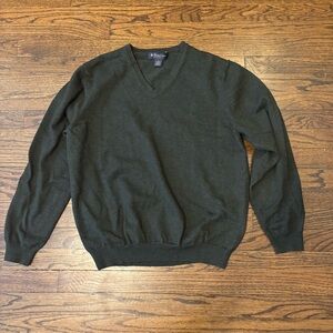 Brooks Brothers Dark Green Longsleeve Pullover V Neck Sweater Size Large